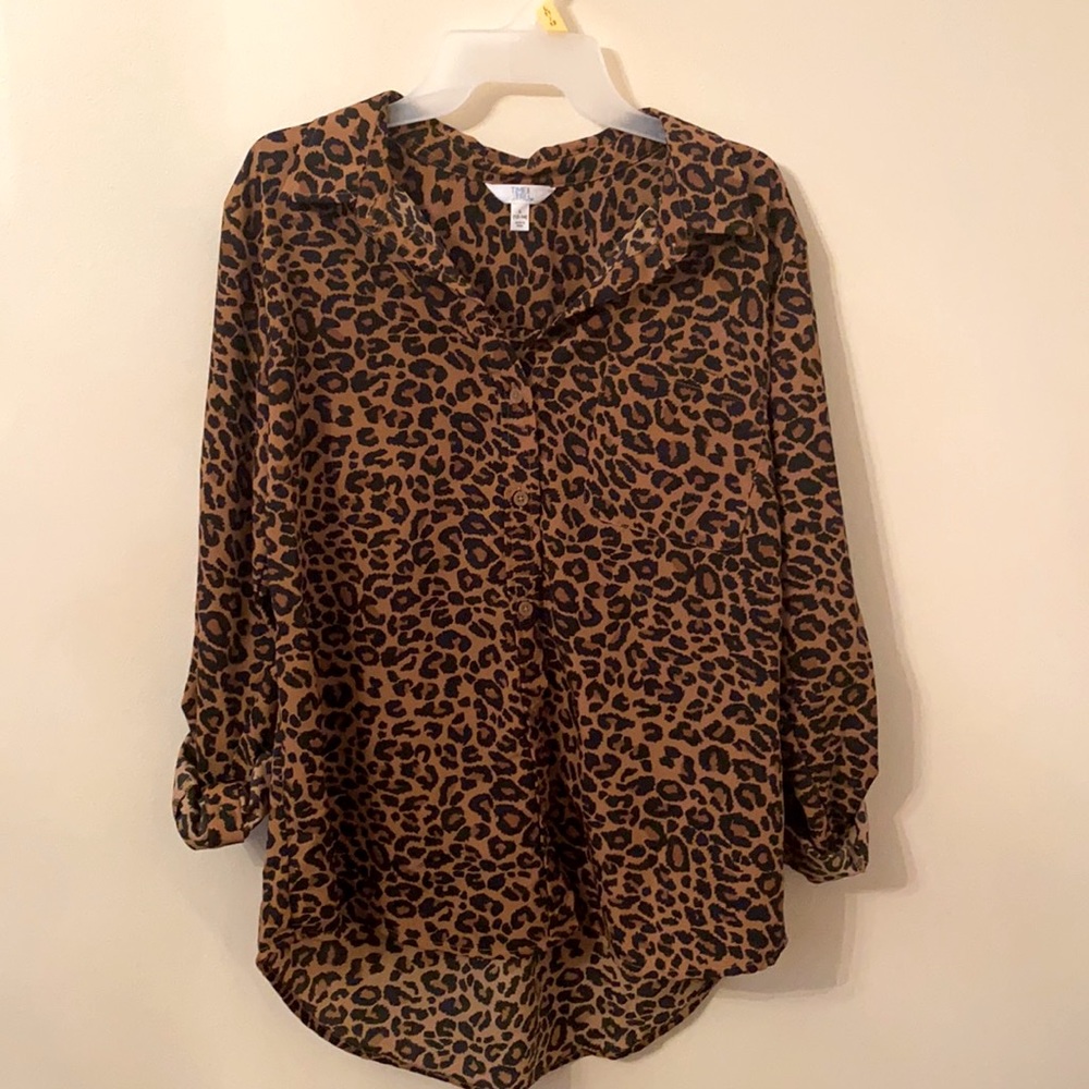 Time and Tru Leopard Button up.